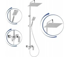 Ferro Dušo komplektas NP80-BAQ13U ALGEO RAIN GAUGE SU DUŠU IR VONIOS čiaupu, CHROME FERRO // N.00.ALGEO-Rinkinys-NAT-WAN-CHR