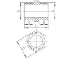Ferro Geležies žalvario nipelis 5/4" N06Z