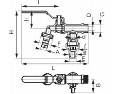 Ferro KCD2 RUTULINĖS SROVĖS VOŽTUVAS SU 2 JUNGTIMIS 1", 3/4" FERRO // ZKC.25/20-COMFORT-FER