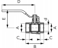 Ferro KFP6 rutulinis vožtuvas VANDUO SU RANKELU 2" NAKR-NAKR, F-POWER // ZKW-50-WW-R-FER-POWER
