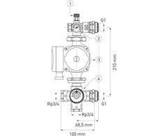 Ferro Maišymo grupė 1 "grindų šildymui 1" su elektroniniu siurbliu 25 40-130 (GM40GPA)