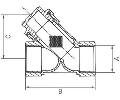 Ferro nuosėdų filtras dujoms 6/4 "F08