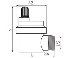 Nuorinimo vožtuvas FERRO 1/2", automatinis, kampinis