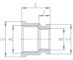 „Ferro Reduction“ žalvarinė rankovė 6/4 "x5 / 4" geltona - M14Z