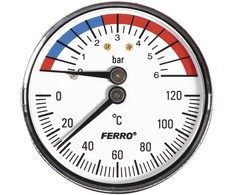 Ferro Fero Termomanometras ašinis 63mm 1/2" TM63A