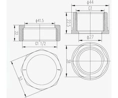 Ferro Žalvarinis pussraigtis 6/4x1" SG18