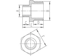 Ferro Žalvarinis redukcinis nipelis 2 x 5/4" geltonas (N19Z)