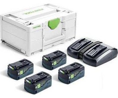 Priedų rinkinys Festool SYS 18V 4x5,0/TCL 6 DUO; 18 V; 4x5,0 Ah akum.