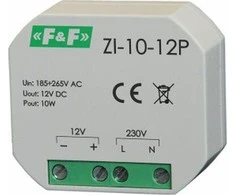 F&amp;F 180- 264V kintamosios srovės impulsinis maitinimo šaltinis, 12 V nuolatinės srovės 0.83A 10W ZI-10- 12P