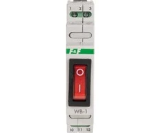 F&amp;F F&amp;F WB-1R dviejų padėčių jungiklis 16A 1NO 230V AC su raudonu apšvietimu DIN bėgiui