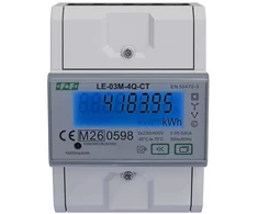 FF Trifazis 4 kvadrantų elektros energijos skaitiklis, pusiau netiesioginis matavimas, RS485 + Modbus RTU ryšys (LE-03M-4Q-CT)