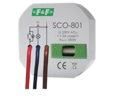 F&amp;F SCO-801 Light Dimmer be atminties 230V AC 350W pilka SCO-801