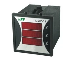F&amp;F Woltomierz 3-fazowy cyfrowy modułowy TrueRMS 100-300V AC dokładność 0,5% (DMV-3T)