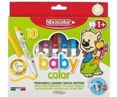 Babycolor markeriai nuo 1 metų 10 spalvų Fibracolor