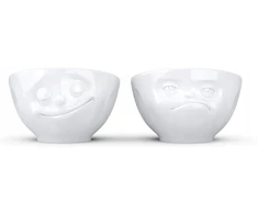 Usorteret Fiftyeight Products „FIFTYEIGHT“ kiaušinių puodelių rinkinys Nr. 3 – „Happy &amp; Hmpff“ – baltas