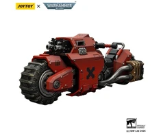 Figūrėlė Games Workshop Figūrėlė Warhammer 40k Blood Angels Raider tipo kovinis motociklas Blood Angels su dvigubais bolt šautuvais, transporto priemonė 1/18, 22 cm