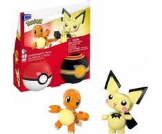 MEGA Pokemon Charmander ir Pichu HXP13 CONSTRUX statybiniai blokeliai