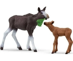 Schleich figūrėlė Laukinės gamtos briedžio ir veršelio figūrėlės