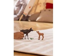 Schleich figūrėlė Laukinės gamtos briedžio ir veršelio figūrėlės
