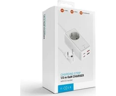 Fixed Fiksuoto įkrovimo maitinimo adapteris su 2x USB-C ir 2x USB, GaN III, 1,5 m, PD 65 W | FIXCS65-1.5-WH