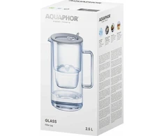 Filtravimo ąsotis Aquaphor Glass 2,5l Pilka + 1 wkład Maxfor Plus Mg