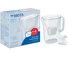 Vandens filtravimo ąsotis BRITA Style Essential 2.4L, baltas su vandens filtrais MAXTRA PRO PURE PERFORMANCE, 4 vnt.
