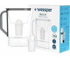 Wessper D3 Slim Classic Juodas filtro ąsotis