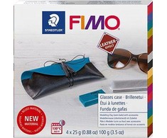 Fimo Leather Effect rinkinys: 4x25g maselės + priedai