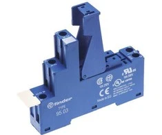 Finder 40.31 serijos relės lizdo moduliai 99.02, 86.30 sraigtiniai terminalai, montuojami ant bėgių DIN 35mm (95.03SPA)
