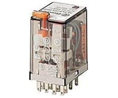 Finder Pramoninė relė 4P 7A 48V DC, bandymo mygtukas, mechaninių savybių indikatorius (55.34.9.448.0040)