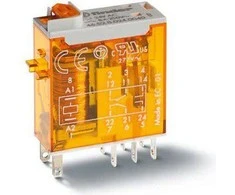 Finder 2P 8A 230V AC siųstuvas LED indikatoriaus bandymo mygtukas (46.52.8.230.0054)