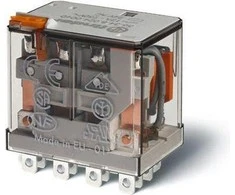 Finder 4P relė 12A 24V nuolatinės srovės mygtuko bandymas mechaninių charakteristikų indikatorius (56.34.9.024.740)