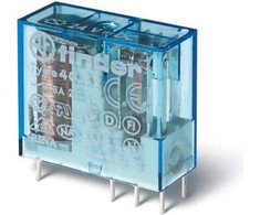 „Finder“ PCB montuojama galios relė, 24 V nuolatinės srovės ritė, 8 A perjungimo srovė, DPDT