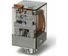 Finder Pertraukiklis pramoninis 2P 10A 24V AC, su testavimo mygtuku, LED, mechaninis veikimo indikatorius (60.12.8.024.0054)