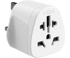 Fixed Adapteris kelioninis EU, US, AUS do gniazdek UK balta