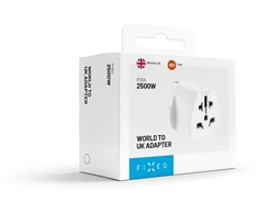 Fixed Adapteris kelioninis EU, US, AUS do gniazdek UK balta