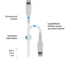 Fixed Fiksuotas | Skysto silikono kabelis | FIXDLS-CL12-WH | Baltas