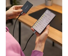 Fixed Kabelis pleciony Media Cable su konektorami USB-C/USB-C, PD 3.1, 2m, USB4 Gen3 40Gbps, 8K60Hz, 240W, juoda (FIXDBP2-CC2-BK)