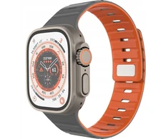 Fixed Silicone Magnetic Strap for Apple Watch 42/44/45/46/49mm, šviesiai pilkas