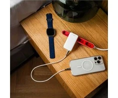 FIXED Slim 2xUSB-C Travel Charger, GaN, PD, 45W, baltas