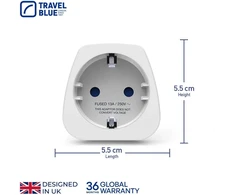 Blue Mėlyna TRAVEL Mėlynas Perėjimo adapteris SHUCKO -> USA
