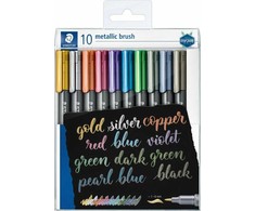 Flamaster metaliniai teptukai Bullet Journal miksams, 10 spalvų, Staedtler