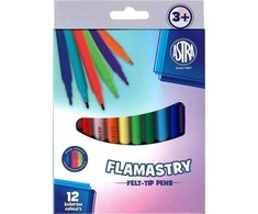 Astra flomasteriai mokyklai, Pastel Line markeriai, 12 spalvų KARTONĖJE DĖŽĖJE