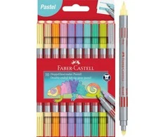 Flomasteriai Faber-Castell skirtingų storių, 10 pastelinių spalvų