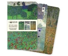 Flame Tree Publishing 3 Gustavo Klimto peizažų užrašų knygelių rinkinys