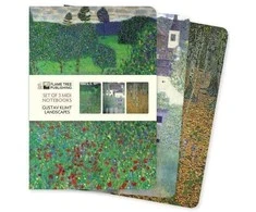 Flame Tree Publishing 3 midi Gustavo Klimto peizažų užrašų knygelių rinkinys