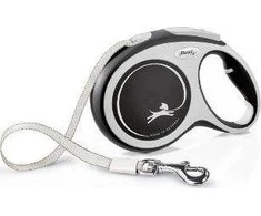 Flexi New Comfort L pavadėlis šunims iki 60kg juostinis 5m juodos spalvos