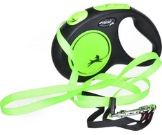 Trixie FLEXI New Neon Tape žalias pavadėlis M-5m iki 25kg