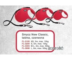 Flexi New Classic L pavadėlis šunims iki 50kg juostinis 5m raudonos spalvos