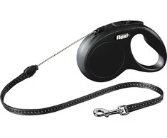 Flexi New Classic S pavadėlis šunims iki 12kg virvinis 5m juodos spalvos